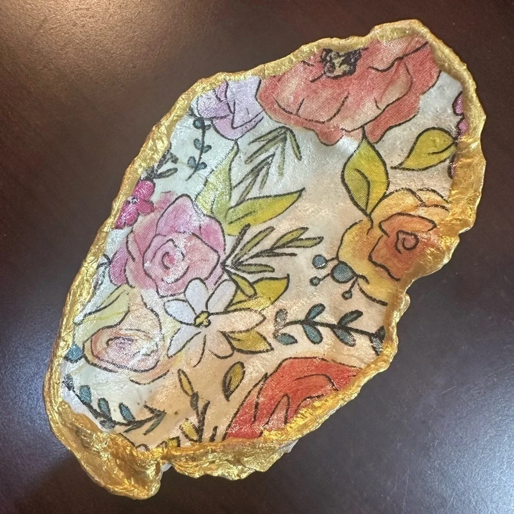 Victorian Oyster Shell Ring Trinket Holder Handmade